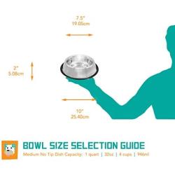 Fuzzy Puppy Pet Products Non-Tip Dish with Rubber Base