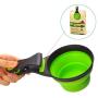 TOP STAR 3 in 1 Pets Silicon Collapsible Measuring Cups,for Pets Dogs,Cats Food Water Scoop,Bag Clip