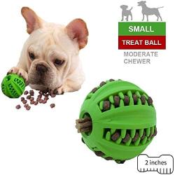 EETOYS IQ Dog Treat Ball Interactive Treat Dispensing Dog Puzzle Toy Rubber Dog Ball Slow Feeding Food Dispensing Dog Toy Reduce Boredom Teething Toy for Small Large Dogs