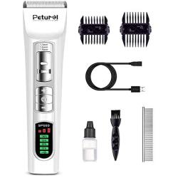 Petural Pet Hair Clippers-Dog Grooming Clippers Powerful-3 Speed Cordless Dog Clippers for Grooming Rechargeable-Professional Dog Trimmers Clippers-Heavy Duty for Small/Medium/Large Dogs&Pets