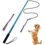 GoodsBeauty Interactive Dog Toys - Extendable Flirt Pole with 2pcs Braided Rope Tugs for Dog Outdoor Entertainment, Train and Exercise, Black, Size L GoodsBeauty Interactive Dog Toys - Extendable Flirt Pole with 2pcs Braided Rope Tugs for Dog Outdoor Entertainment, Train and Exercise, Black, Size L
