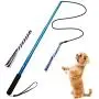 GoodsBeauty Interactive Dog Toys - Extendable Flirt Pole with 2pcs Braided Rope Tugs for Dog Outdoor Entertainment, Train and Exercise, Black, Size L