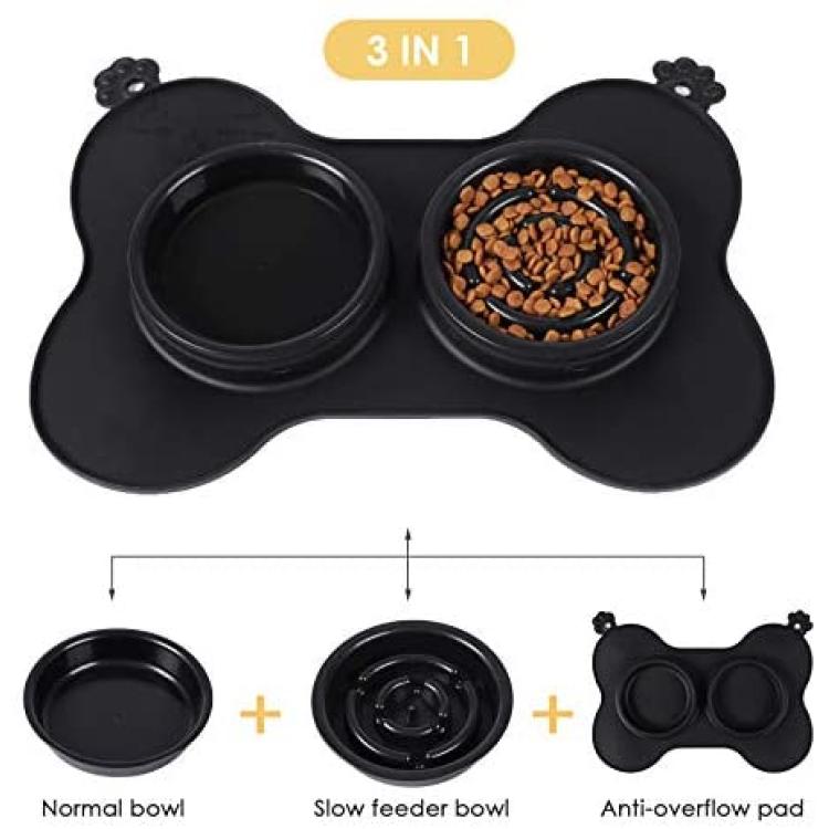 Bone Shape Pet Slow Feeder Anti-choke Slow Food Bowl Puzzle