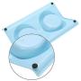 Suhaco Double Dog Bowl Cat Food Bowls Raised Pet Anti-Spill Stainless Steel Water Feeder for Dogs & Cats (Blue)