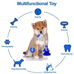 Tudoremade Suction Cup Dog Toy with Glove-Double Suction Dog Toy with Pet Grooming Glove Durable Dog Ball Dog Rope Toy Dog Teeth Cleaning Dog Chew Toy Tug of War Multifunction Pet Molar Bite Toy;