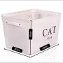 GUMEW White Canvas Cat Toy Basket Box for Cats Toy Storage. Size: 16in x 12.5ins x 7.5ins GUMEW White Canvas Cat Toy Basket Box for Cats Toy Storage. Size: 16in x 12.5ins x 7.5ins