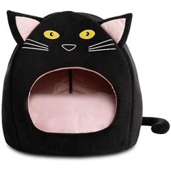 Hollypet Cozy Pet Bed Warm Cave Nest Sleeping Bed Kitty Shape Puppy House for Cats and Small Dogs, 17 x 17 inches