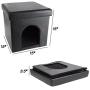 PETMAKER Pet House Ottoman- Collapsible Multipurpose Cat or Small Dog Bed Cube and Footrest with Cushion Top and Interior Pillow