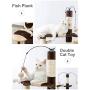 S-Lifeeling Cat Tree Cat Tower Cat Climbing Frame with Cat Litter Sisal Cat Toy with Cat Nest Jumping Platform Crawling Cat Rack (Fish Shape)