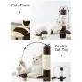 S-Lifeeling Cat Tree Cat Tower Cat Climbing Frame with Cat Litter Sisal Cat Toy with Cat Nest Jumping Platform Crawling Cat Rack (Fish Shape)