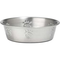 PetRageous 60046 Cayman Classic Non-Skid Stainless-Steel Dishwasher Safe Bowl 1-Cup Capacity 4.5-Inch Diameter 1.5-Inch Tall for Small Dogs and Cats of Any Size, Metallic