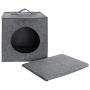 MiMu Cozy Cat Bed Cave - Large Cat Bed Hideouts with Felt Cat Cube Insert Pillow, Covered Cat Bed Box Shaped Cat Hut
