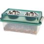 IRIS USA, Inc. Elevated Feeder with Airtight Storage, Medium, Green/Clear FS-M