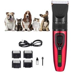 Yangmani Dog Clipper,Pet Hair Trimmer Kit,5 Level Speed Adjustable Rechargeable Pet Grooming Tool Set,Low Noise Electric Hair Clippers Set with 3/6/9/12mm Limit Good