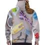 White Bullterrier on Nature England,Unisex 3D Print Pullover Hooded Hoodies with a Big Pocket Bull Terrier S
