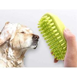 CUZYOU 2Pack Dog Grooming Brush Pet Comb Rubber Brush for Bath & Massage Cat Bath Brush with Fur Catching Screen Soft 4 Point Bristle Pets Bath Brush