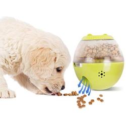 Pepilet Dog Cat Slow Feeder Tumbler Interactive Dog Puzzle Toys Healthy Feeding Snack Dispensing Toys Adjustable Strange Cry Tumbler (Green)