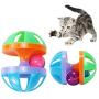ocijf179 Cat Toy Pet Cat Kitten Dumbbell Bell Ball Scratch Training Game Interactive Playing Toy - Random Color