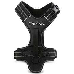 Truelove Hybrid Dog Harness, Walking and Car Adjustable Pet Harness with Handle, Padded, Reflective, Front and Rear Leash Hookup