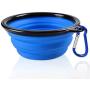KABB Collapsible Dog Bowl, Portable Extra Large Size Foldable Expandable Silicone Pet Travel Bowl for Pet Dog Food Water Feeding, 1 Piece Blue