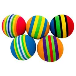 PET SHOW 15pcs 1.4” Cat Toy Balls Interactive EVA Soft Foam Colorful Rainbow Kitten Toys Ball for Small Dogs Puppies Puppy Quiet Indoor Outdoor Play Activity Chase Training