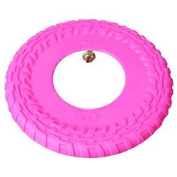 Easy to Catch, Throw and Safe Use. Dog Flying Disc Rubber Fitness Flyer Sports Toys Outdoor Pet Training Supplies on Lawn Beach Yard Games with Small Bell (1pack Multiple Color, 10'')