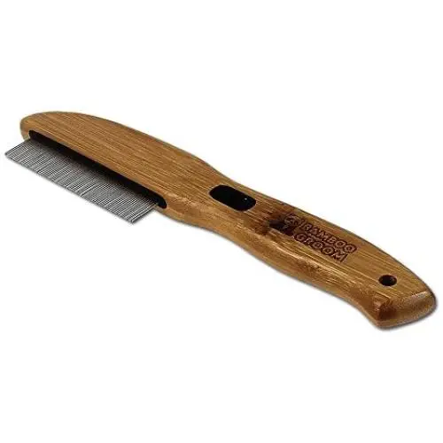 Alcott Bamboo Groom Flea Comb with 77 Rotating Pins for Pets Alcott Bamboo Groom Flea Comb with 77 Rotating Pins for Pets