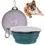 VavoPaw Collapsible Dog Bowl, 2-Pack Silicone Feeding Watering Travel Bowl for Dog & Cat with Lids, Portable Pet Food Feeder Water Bowl for Travel Camping Walking