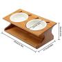 LOVEPET Solid Bamboo Elevated Pet Dining Table Pet Feeder Bowl for Small Dogs and Cats Raised Stand with Two Bowls