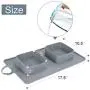 WANTRYAPET Collapsible Dog Bowl, Travel Dog Bowl with Carry Case, Folding Double Expandable, Portable Pet Bowl and Mat, for Cat or Dog, Perfect for Home, Travel, Walks and Camping