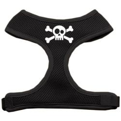 Mirage Pet Products Skull Crossbones Screen Print Soft Mesh Dog Harnesses, Large, Black