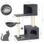 BTY Cat Tree, Small Cat Trees and Towers Multi-Level Cat Scratching Post Tree Stand House Cat Activity Center with Feed Bowl, Bells, House Cave for Cats & Kittens