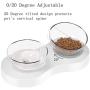 Real Pet Double Cat Bowls - Elevated Cat Food Water Bowls 0/20°Adjustable Tilted Raised Pet Feeder Bowl Tilt Design Neck Guard Stand with Anti Slip Stand for Cats and Small Dogs(Double Bowl)