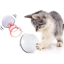 CHOKMAX Cat Toys Balls, Newest Version Interactive Smart Cat Toy, Automatic Rechargeable Self Rotating Rolling Ball with LED Light Pet Exercise Chaser Toy for Indoor Cats