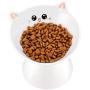 Lollimeow Ceramic Raised Cat Bowls, Elevated Food or Water Bowls, Stress Free, Backflow Prevention, Dishwasher and Microwave Safe, Lead & Cadmium Free
