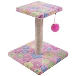 REQUIN Cat Tree with Platform, Scratching Posts Modern Cat Tree Small 11.5'' Short Plush Soft Cat Jumping Board Pink Leopard Dark Blue Beige Coffee