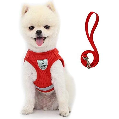 Supet Cat Harness and Leash Set for Walking Cat and Small Dog Harness Soft Mesh Puppy Harness Adjustable Cat Vest Harness with Reflective Strap Comfort Fit for Pet Kitten Puppy Rabbit