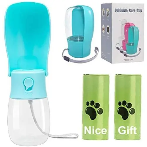 Coppthinktu Dog Water Bottle - Foldable Pet Water Bottle with 2 Dog Waste Bag, Lightweight Portable Dog Water Bottles for Walking Hiking Travel, Easy to Carry, Food Grade Plastic Coppthinktu Dog Water Bottle - Foldable Pet Water Bottle with 2 Dog Waste Bag, Lightweight Portable Dog Water Bottles for Walking Hiking Travel, Easy to Carry, Food Grade Plastic