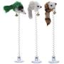 1/3Pcs Funny Cat Toys Elastic Feather False Mouse Bottom Sucker Toys for Cat Kitten Playing Pet Seat Scratch Toy Pet Cat Product, 1Pc Random Color