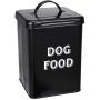 Pethiy Dog Food and Treats Containers Set with Scoop for Dogs-Vintage White Powder-Coated Carbon Steel - Tight Fitting Lids - Storage Canister Tins Small