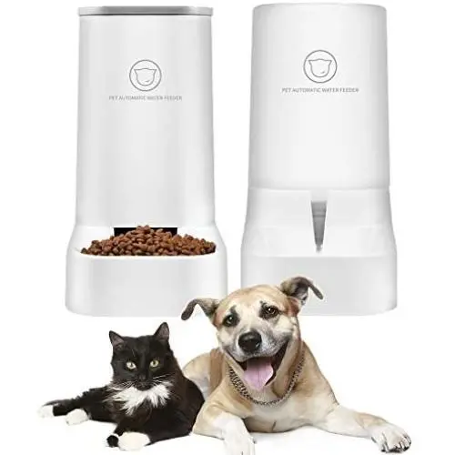 Automatic Pet Cat Dog Food Water Dispenser and Feeder in Set 3.8L, Gravity Waterer Food Bowl Water Drinking Fountain Self-Dispensing for Small Medium Pets Cats Dogs Puppy Kitten Automatic Pet Cat Dog Food Water Dispenser and Feeder in Set 3.8L, Gravity Waterer Food Bowl Water Drinking Fountain Self-Dispensing for Small Medium Pets Cats Dogs Puppy Kitten