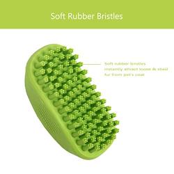 Metopets Dog Bath Brush, Dog Shampoo Shower Brush with Hair Removal Screen, Pet Dog Bath Scrubber with Rubber Bristles for Grooming Washing Deshedding Massaging