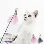 BeesClover Long Handle Steel Wire Feather Pole Cat Teaser Interactive Toy pet Gift BeesClover Long Handle Steel Wire Feather Pole Cat Teaser Interactive Toy pet Gift