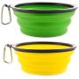 Kathy Large Collapsible Dog Bowls, 2 Pack Portable Foldable Cup Water Bowls with Carabiner Clip for Travel for Pet Cat Food Feeding