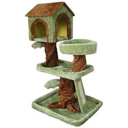 YoSpot Muti-Level Cat Tree House for Small Cat and Kitty 39.1 inch, with Scratching Pad, Plush Kitten Condos