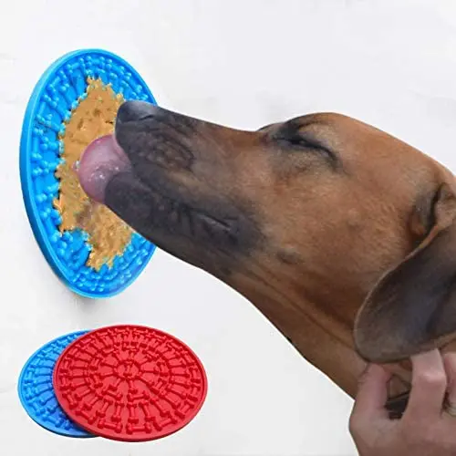 Andyrex Dog Lick Pad, Slow Feeder Dog Mat,Dog Peanut Butter Lick Pad,Pet Lick Mat for Pet Bathing, Grooming, and Dog Training（2Pack）