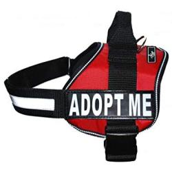 ADPOT ME Nylon Dog Vest Harness. Purchase Comes with 2 Reflective Removable Adopt ME Patches Please Measure Your Dog Before Ordering