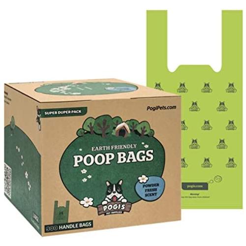 Pogis Poop Bags - 900 Dog Poop Bags with Easy-Tie Handles - Scented, Leak-Proof, Earth-Friendly Poop Bags for Dogs