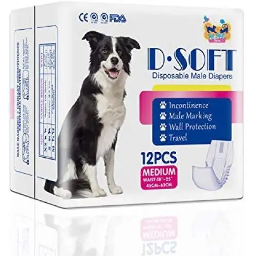 Dsoft Pet Disposable Male Wrap Dog Disposable Diaper,12Pcs,XS-M (M) Dsoft Pet Disposable Male Wrap Dog Disposable Diaper,12Pcs,XS-M (M)