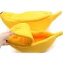 SEIS Winter Cat Banana Bed Dog House Warm Boat Pet Sleep Nest Cotton Cushion Coral Fleece Dog Pad Cat Mat